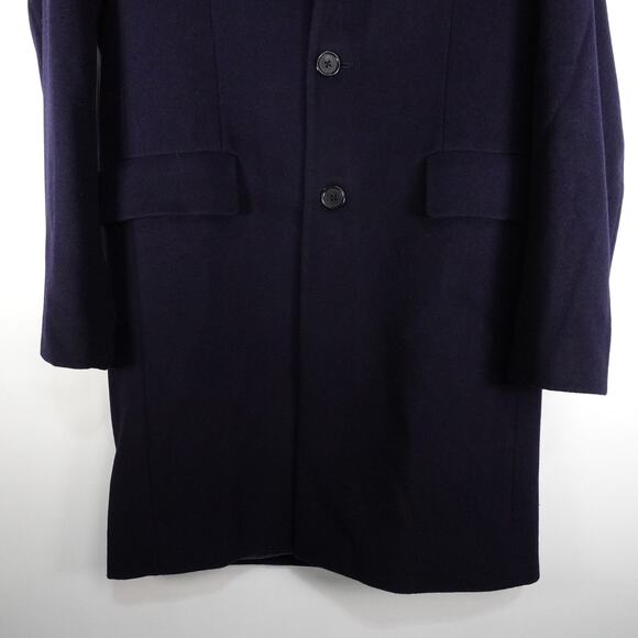 New Quince Italian Wool Overcoat Cadet Blue Navy Men’s Size Medium $180 3209 - Picture 6 of 11